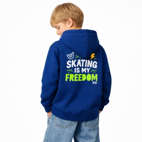 Bluza dziecięca Skating Is My Freedom – urban hoodie dla dzieci (granatowa)
