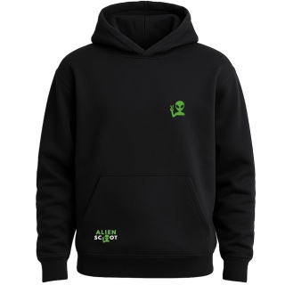 Bluza na hulajnogę basic logo green Alien Scoot – bluza z kapturem hulajnoga (czarna)