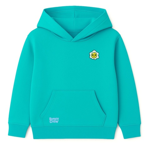 Turkusowa bluza z kapturem Bumpie Crew