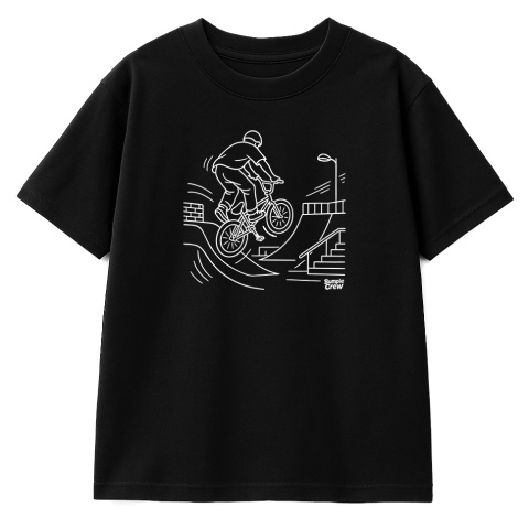 Koszulka dziecięca BMX freestyle (czarna)