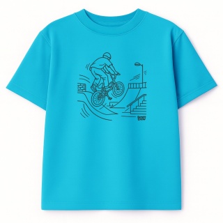 Koszulka dziecięca BMX freestyle (błękitna)