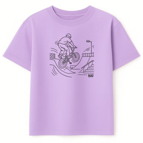 Koszulka dziecięca BMX freestyle (lilowa)