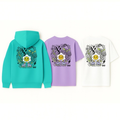 Koszulka rolkowa Jajko Flower – street fashion kids (liliowy)