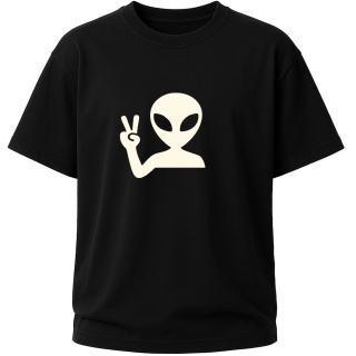 Koszulka hulajnoga basic Alien white - T-shirt na hulajnoga wyczynowa (czarna)
