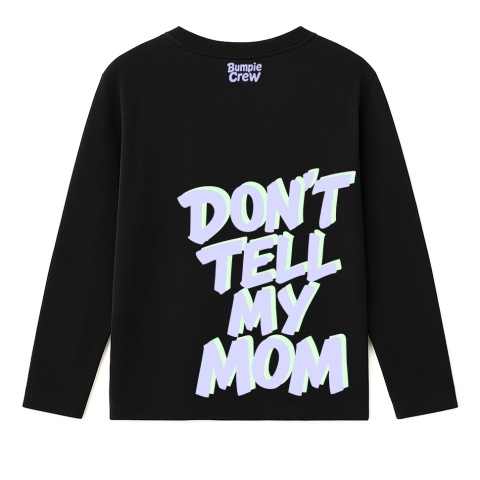Longsleeve dziecięcy Don’t Tell My Mom – miejski street style kids (czarny)