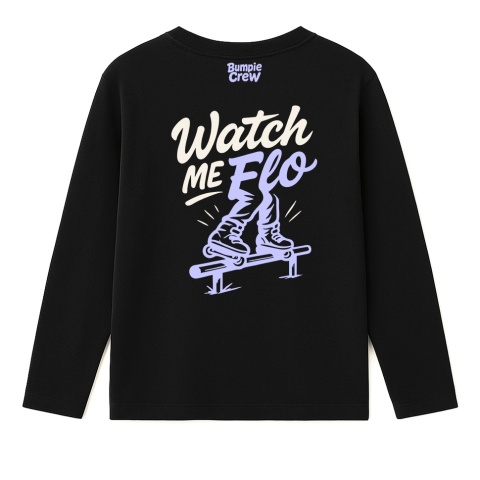 Longsleeve dziecięcy Watch Me Flo – freestyle urban sports (czarny)