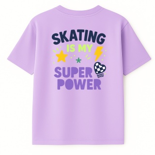 T-shirt dziecięcy Skating Is My Super Power – streetwear kids (liliowy)