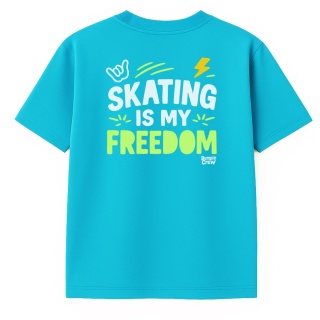 T-shirt dziecięcy Skating Is My Freedom – streetwear kids (błękitny)