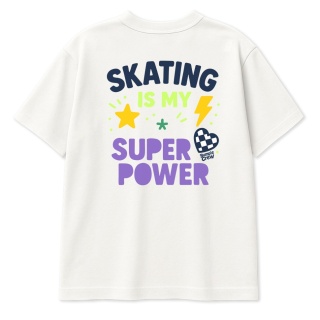 T-shirt dziecięcy Skating Is My Super Power – styl skate (biały)