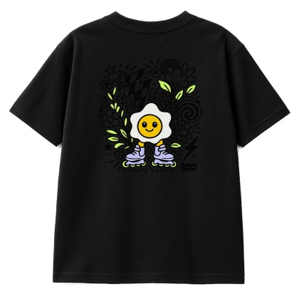 T-shirt dziecięcy Jajko Flower – miejski styl dla dzieci (czarny)