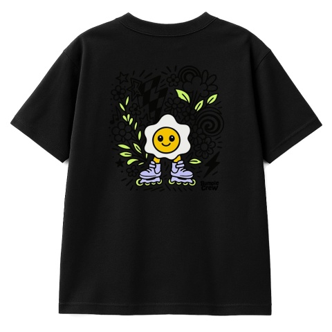 T-shirt dziecięcy Jajko Flower – miejski styl dla dzieci (czarny)