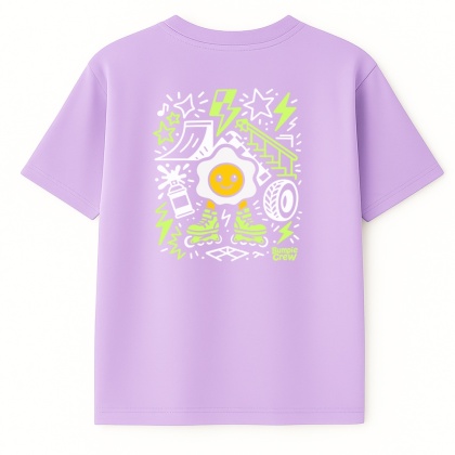 T-shirt dziecięcy Jajko Skatepark – urban streetwear (liliowy)