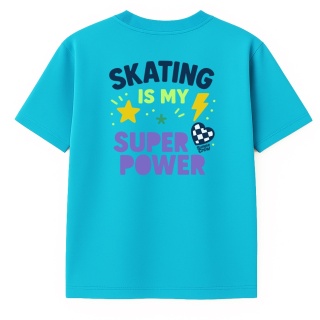 T-shirt dziecięcy Skating Is My Super Power – streetwear kids (błękitny)