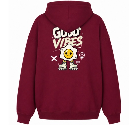 Bluza Bumpie Crew GLOW MODE - VIBES (bordowa)
