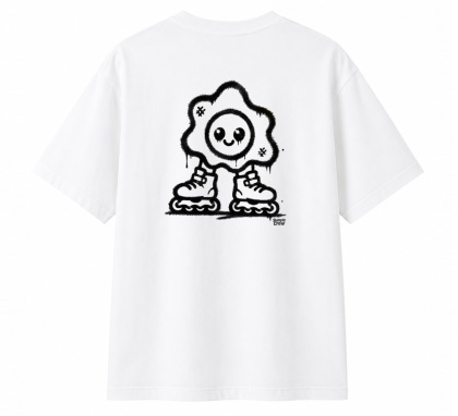 Koszulka t-shirt Bumpie Crew GRAFFITI - JAJKO NA ROLKACH (biała)