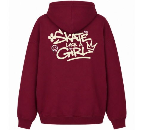 Bluza Bumpie Crew GLOW MODE - LIKE A GIRL (bordowa)