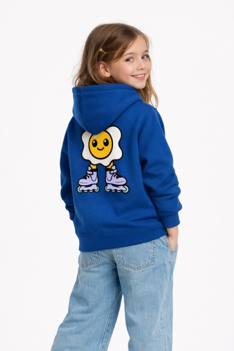 Bluza dziecięca z kapturem Jajko Rolki – skate hoodie (granatowa)