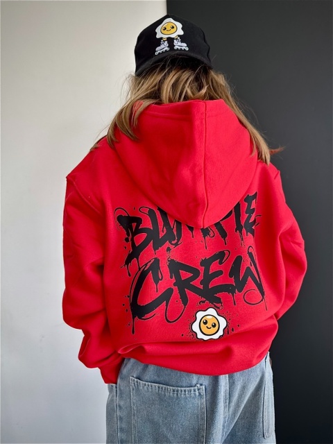 Bluza z kapturem Bumpie Crew Graffiti – unisex streetwear (biała)