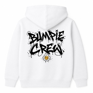 Bluza z kapturem Bumpie Crew Graffiti – unisex streetwear (biała)