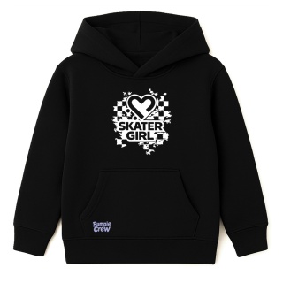 Bluza z kapturem dla dziewczynek Skater Girl – girls streetwear (czarna)