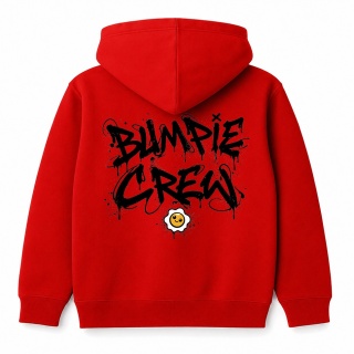 Bluza z kapturem Bumpie Crew Graffiti – unisex streetwear (czerwona)
