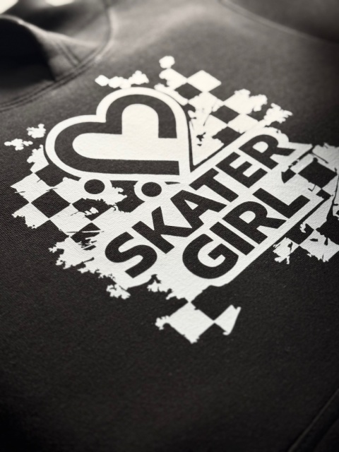Bluza z kapturem dla dziewczynek Skater Girl – girls streetwear (czarna)