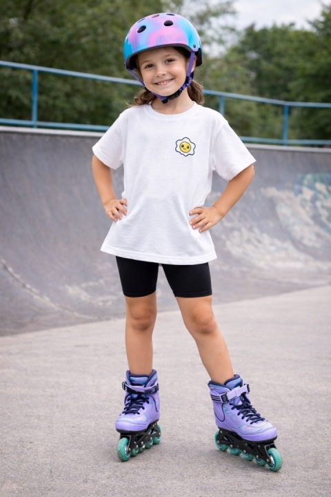 Koszulka dziecięca Jajko na rolkach Bumpie Crew (biała)