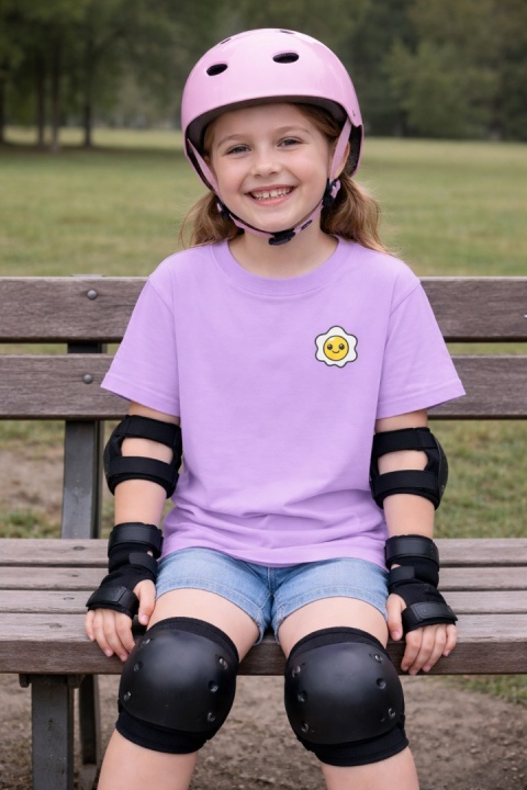 Koszulka dziecięca Jajko na rolkach Bumpie Crew (liliowa)