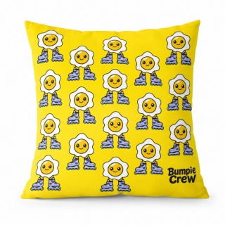 Poduszka jasiek 40x40cm - Bumpie Crew jajko na rolkach (żółta)