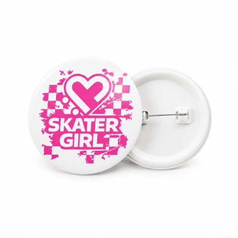 Przypinka na plecak 58mm - Bumpie Crew Skater girl (różowy)