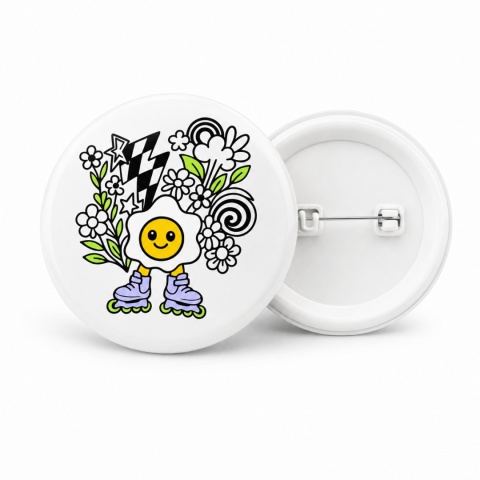 Przypinka na plecak 58mm - Bumpie Jajko flower