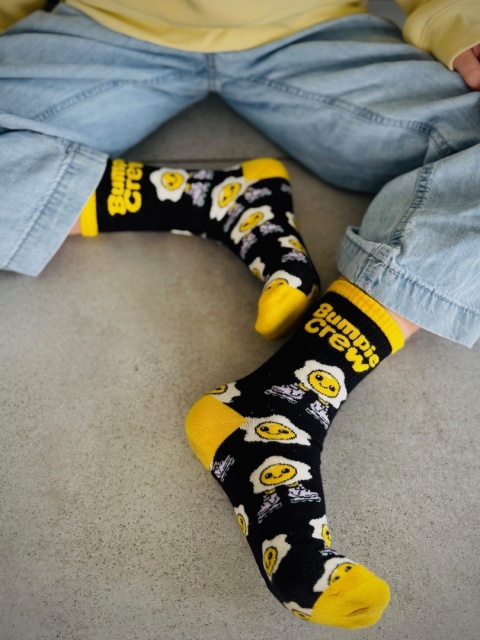 Skarpetki dziecięce EGG sportowe Bumpie Crew – streetwear jajko rolki (czarny)