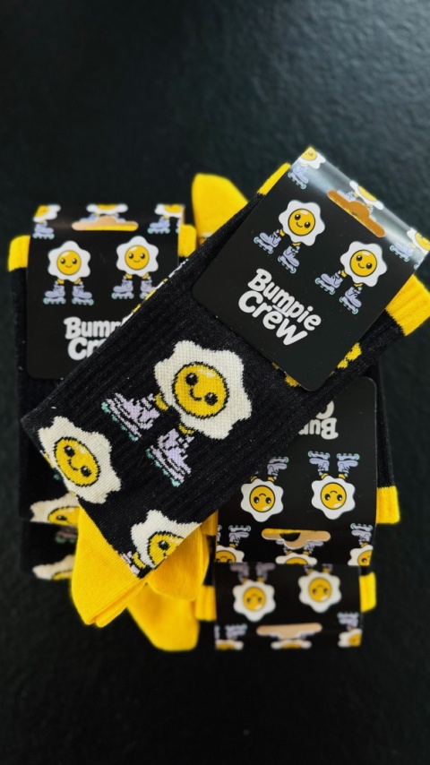 Skarpetki dziecięce EGG sportowe Bumpie Crew – streetwear jajko rolki (czarny)