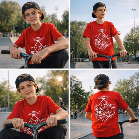 Koszulka na hulajnogę wyczynową Alien Scoot Hello Human