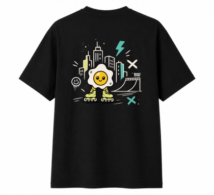 T-shirt na rolki Bumpie Crew GLOW MODE - CITY (czarny)