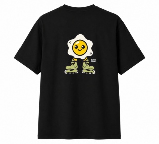 T-shirt na rolki Bumpie Crew GLOW MODE - JAJKO NA ROLKACH (czarny)