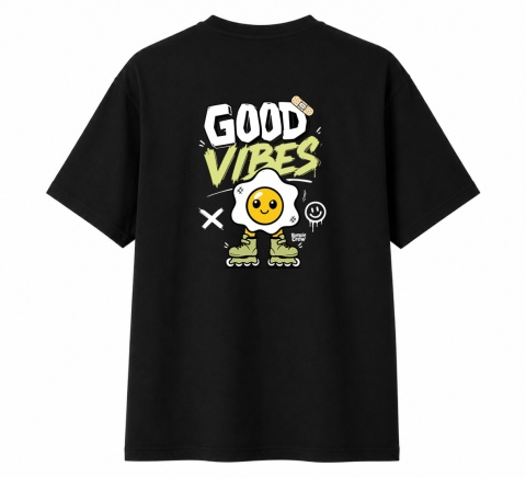 T-shirt na rolki Bumpie Crew GLOW MODE - VIBES (czarny)