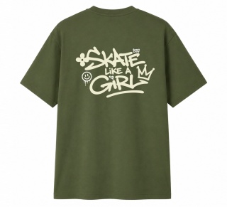 T-shirt na rolki Bumpie Crew GLOW MODE - LIKE A GIRL (khaki)
