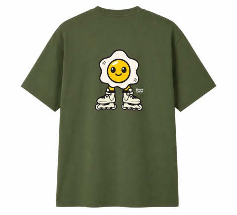 T-shirt na rolki Bumpie Crew GLOW MODE - JAJKO NA ROLKACH (khaki)