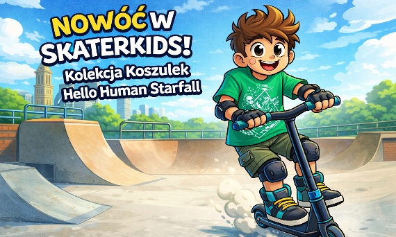 Nowość w SkaterKids: kolekcja koszulek “Hello Human Starfall” — styl, komfort i pasja do hulajnogi!